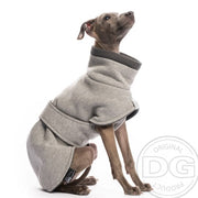 Whippet Welpe, mit grauer Baumwolljacke, von DG Dog Gear