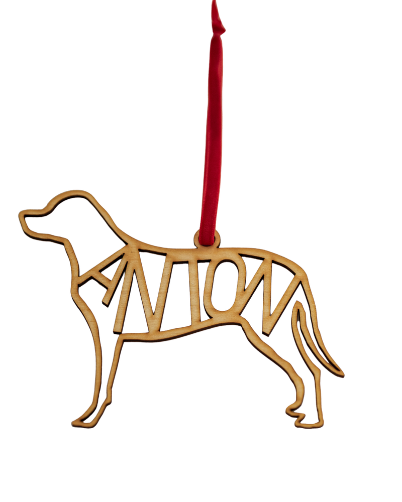 Personalisierter Hundeanhänger aus Holz