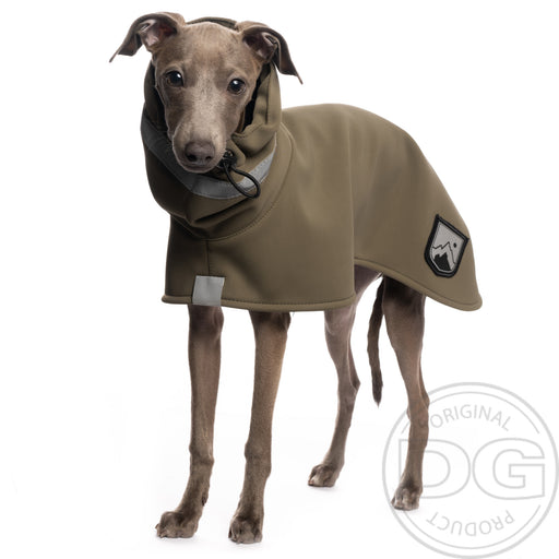 italienisches Windspiel im Regenmantel Khaki von DG Dog Gear