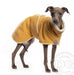 Whippet-Welpe, mit gelber Soft Fleece Jacke, von DG Dog Gear